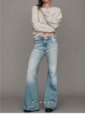 MOTHER Light Blue High-Rise Wide Leg Jeans